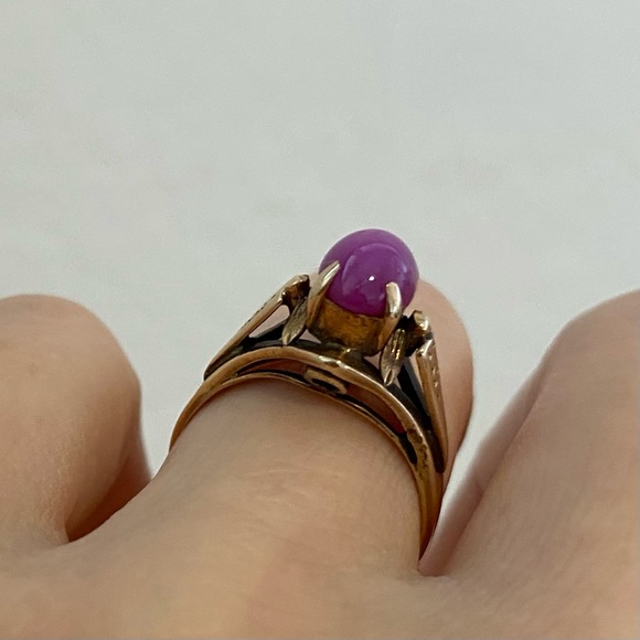 Vintage Star Ruby & 18k Gold Ring - Picture 3 of 5